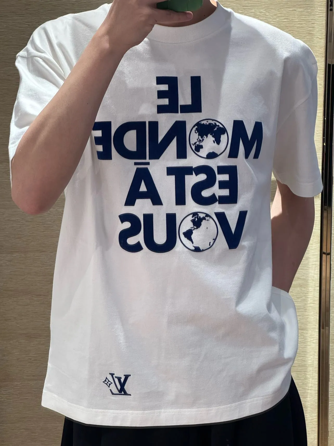 Louis Vuitton/Louis Vuitton 25ss earth flocked short sleeves